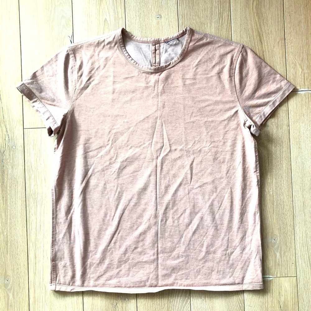 Kit and Ace Slit Back T Shirt in Cream Beige Size S